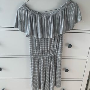 Abercrombie gray striped romper